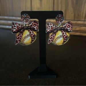 🎁 Softball Earrings, NWT